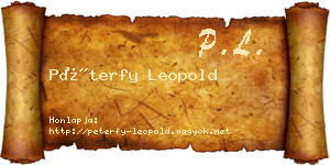Péterfy Leopold névjegykártya